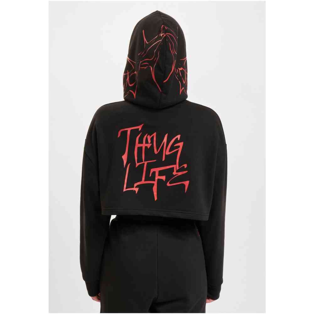 Thug Life - Dusky Crop Hoodie - Zwart